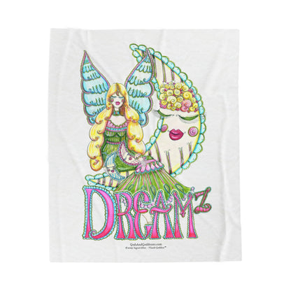 DREAMz: Velveteen Plush Blanket, Cozy Throw for Home Decor, Gift for Her, Bohemian Style, Warm Blanket for Relaxation